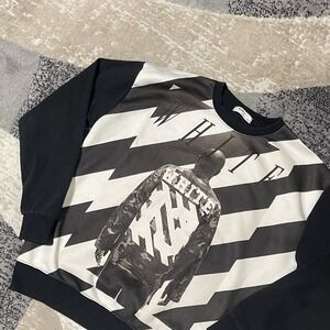 RB Project x Off White Virgil Abloh Sweatshirt Men XL Black White All Over Print